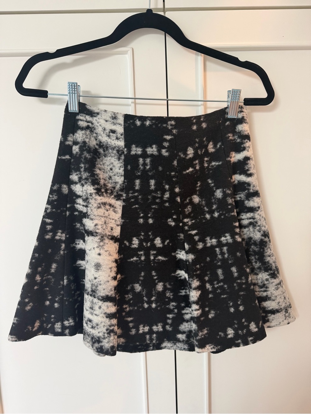 Sandro Black & White Tie-Dye Circle Skirt